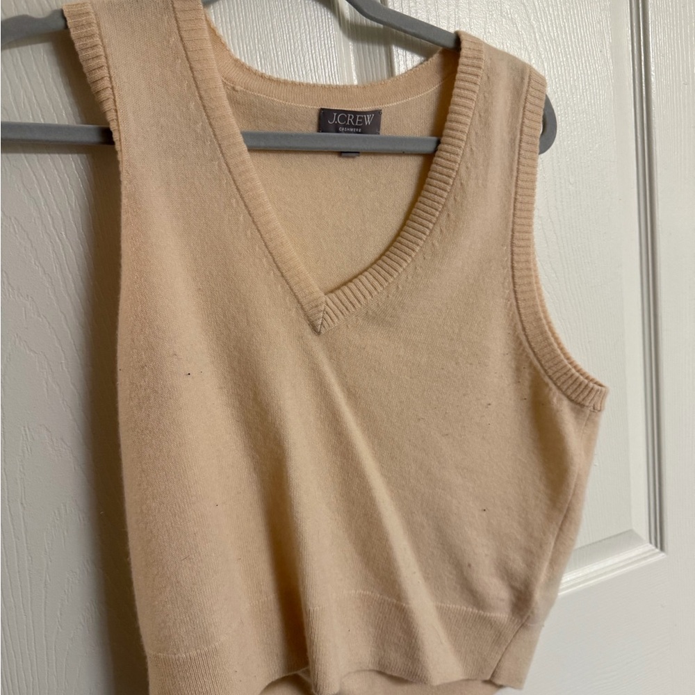 J. Crew Women's Cream V-Neck Sweater Vest